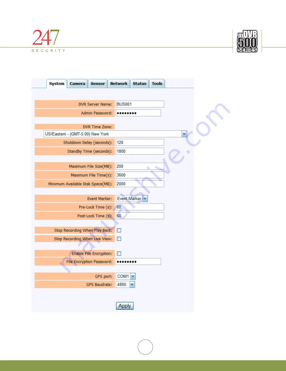 247Security mDVR 500 Series User Manual Download Page 25