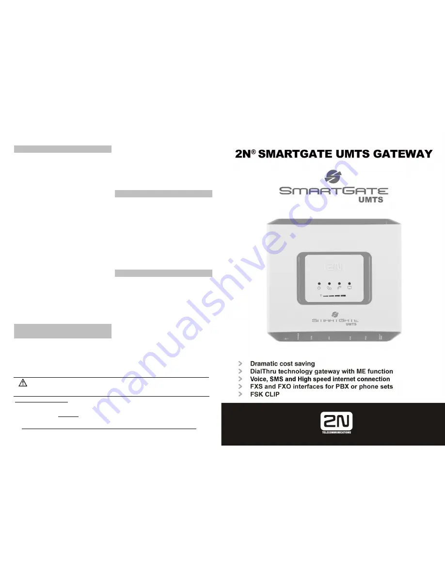 2N SmartGate UMTS Manual Download Page 1