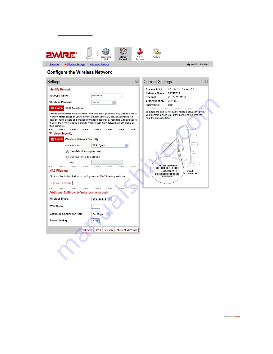 2Wire 2701HGV-W User Manual Download Page 33