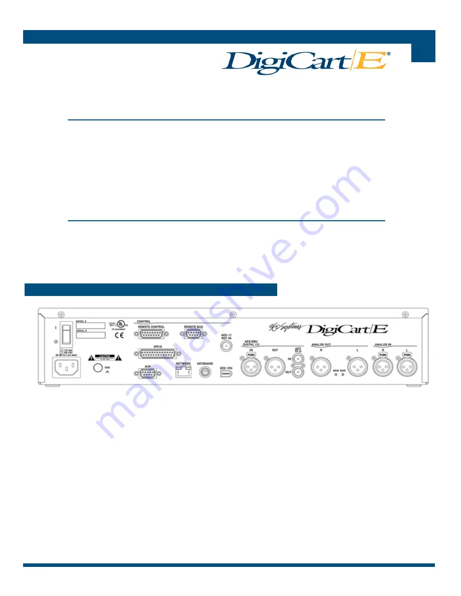 360 Systems DigiCart/E Specification Download Page 5