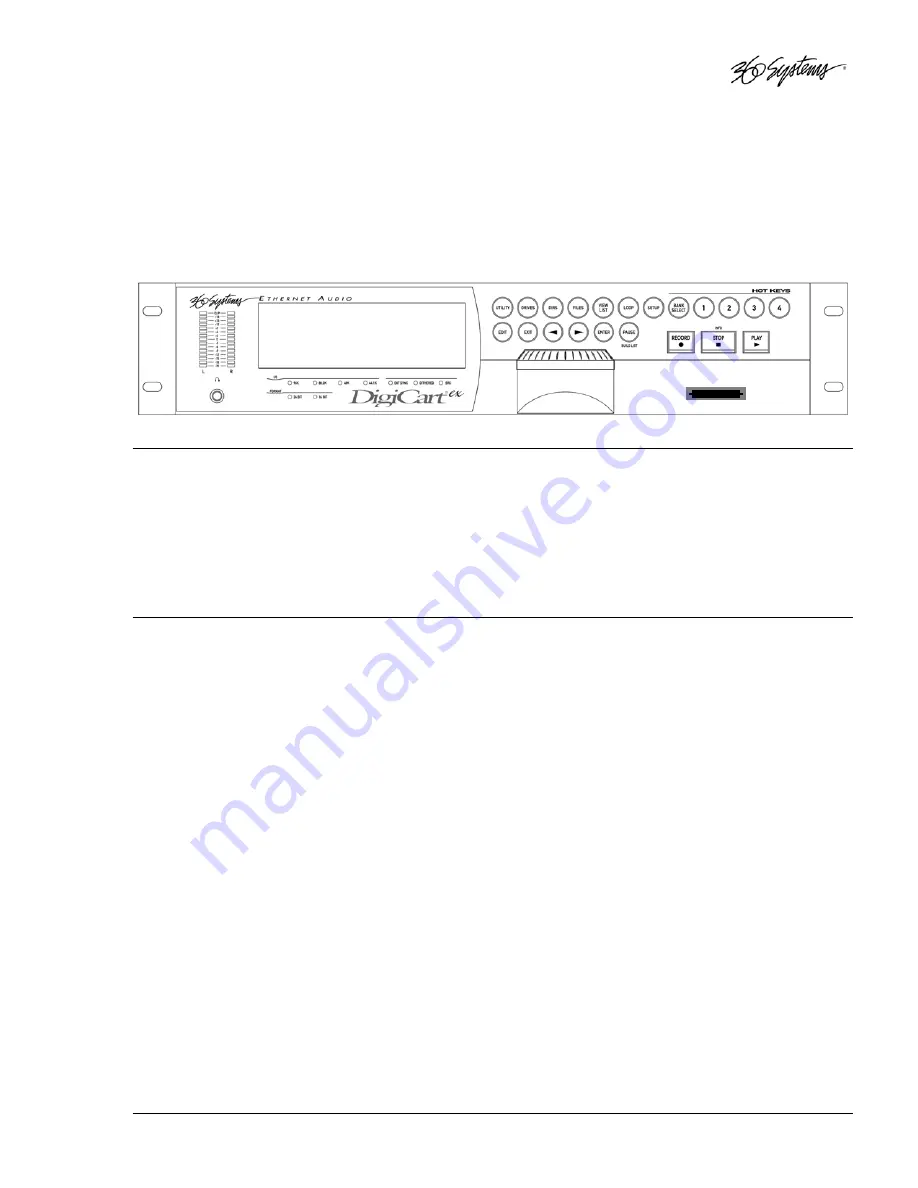 360 Systems DigiCart ex E-3000 Owner'S Manual Download Page 21