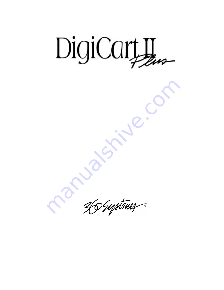 360 Systems DigiCart II Plus DR-2750 Owner'S Manual Download Page 1