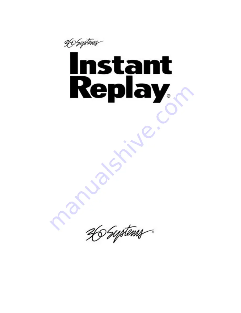 360 Systems Instant Replay DR-554-E Owner'S Manual Download Page 1