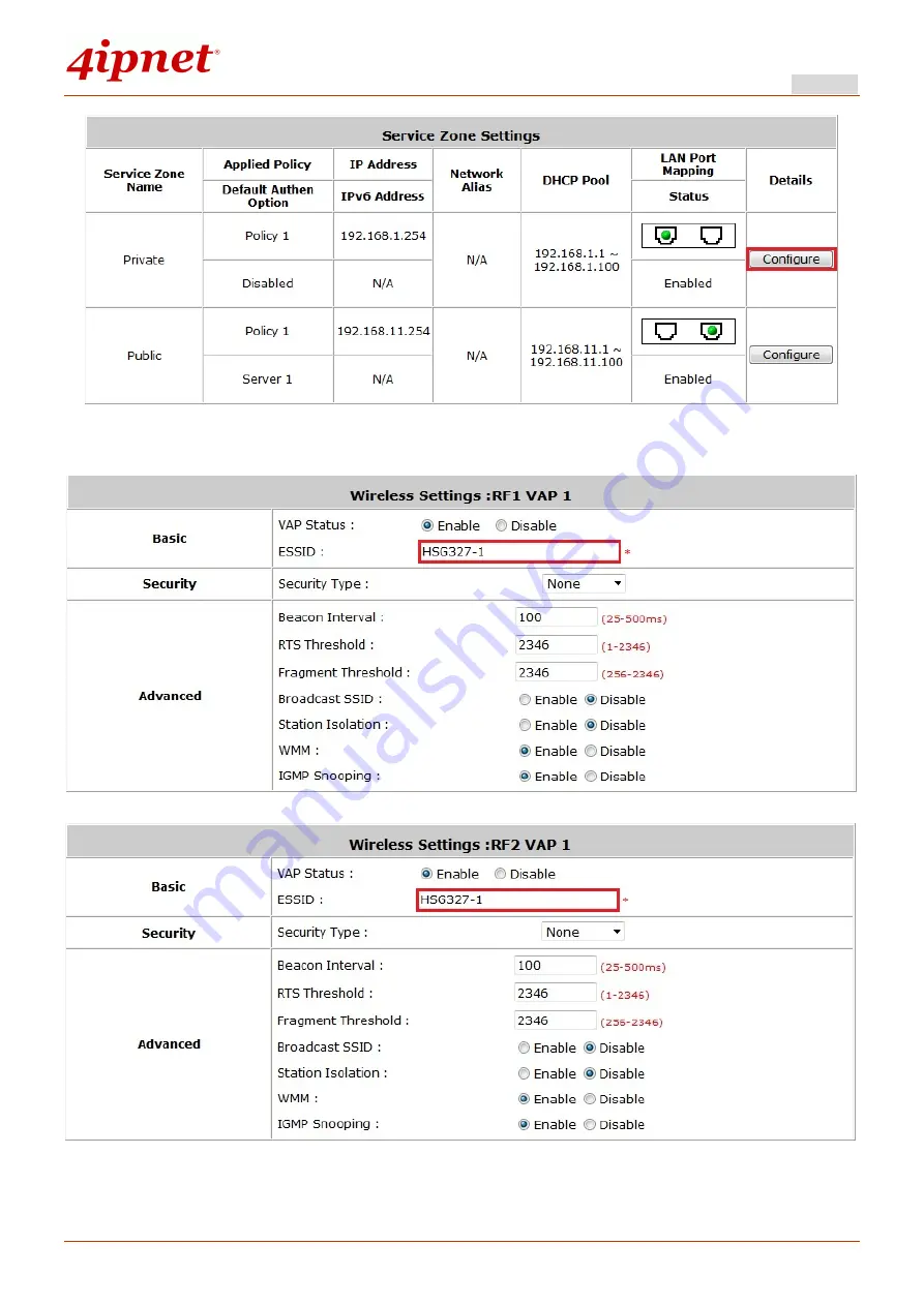 4IPNET HSG327 Скачать руководство пользователя страница 19