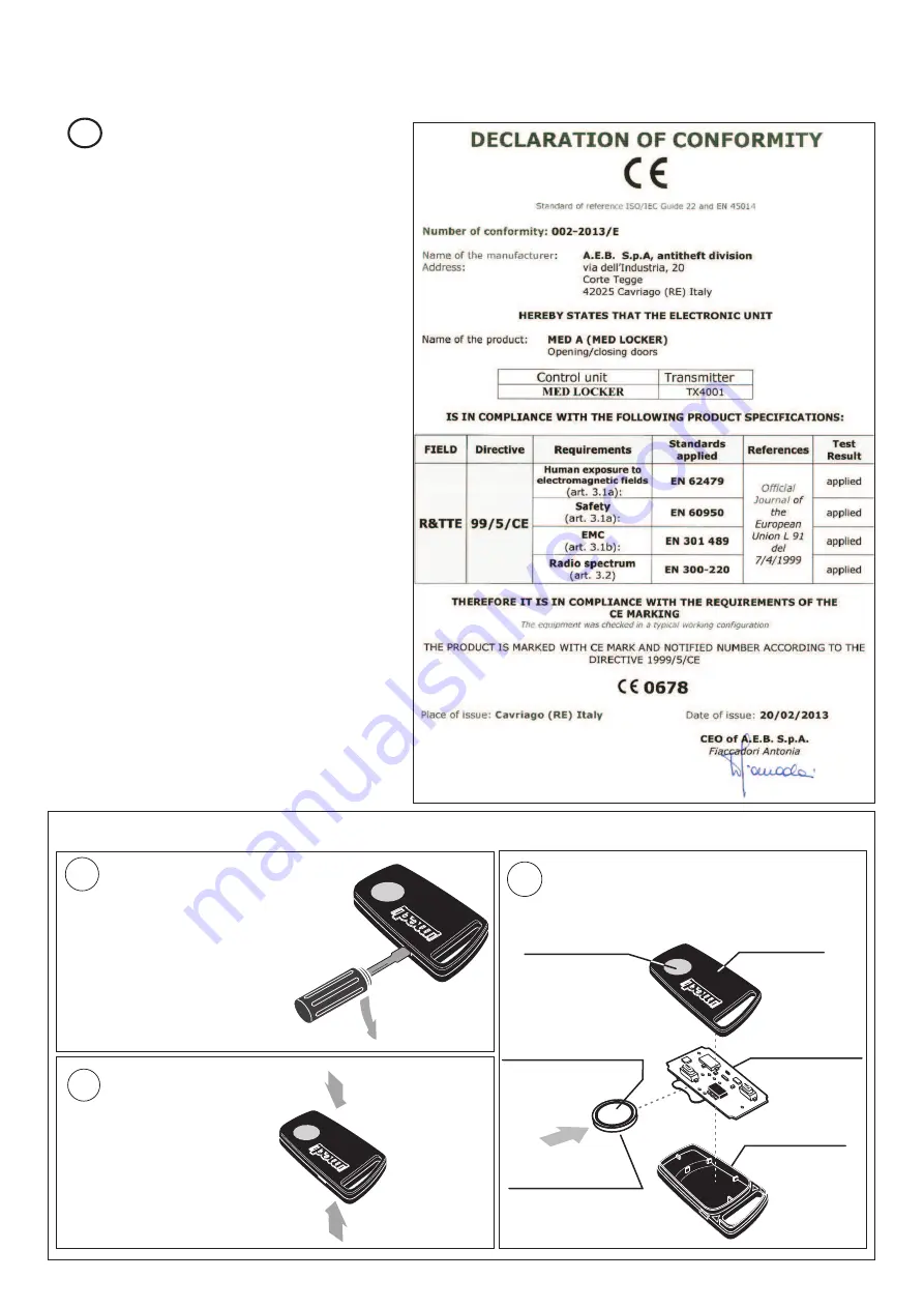 A.E.B. MED LOCKER User Manual Download Page 7