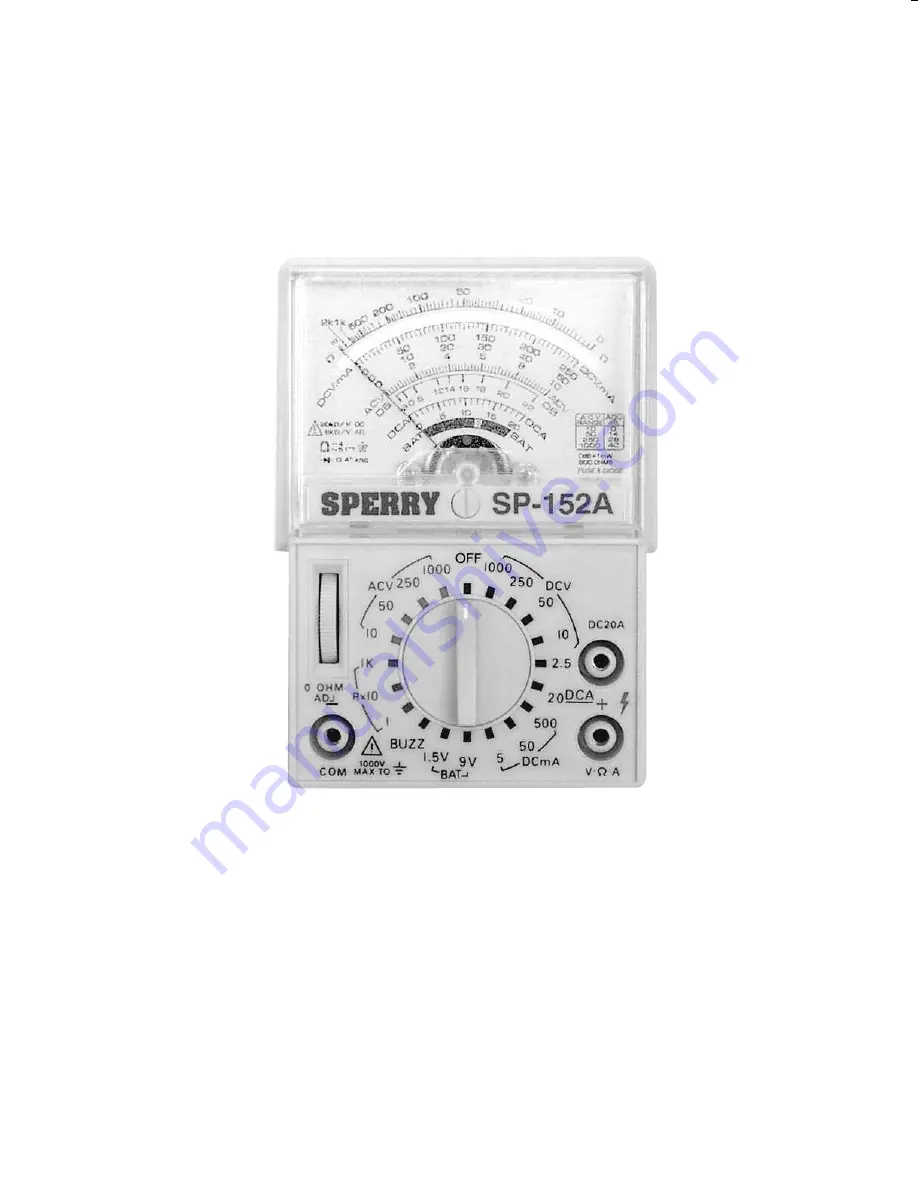 A.W. Sperry Instruments SP-152A Operating Instructions Manual Download Page 1