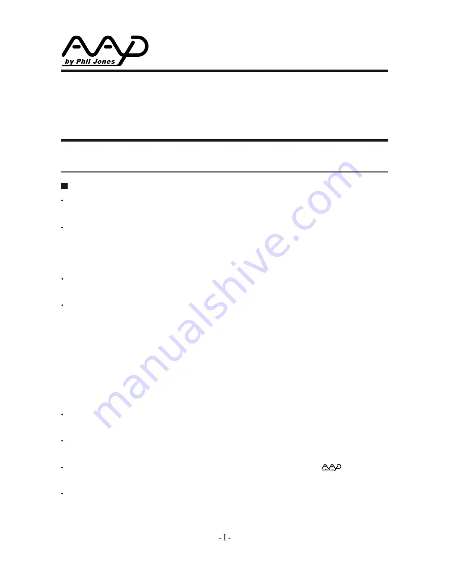 AAD Silver-1 Owner'S Manual Download Page 1