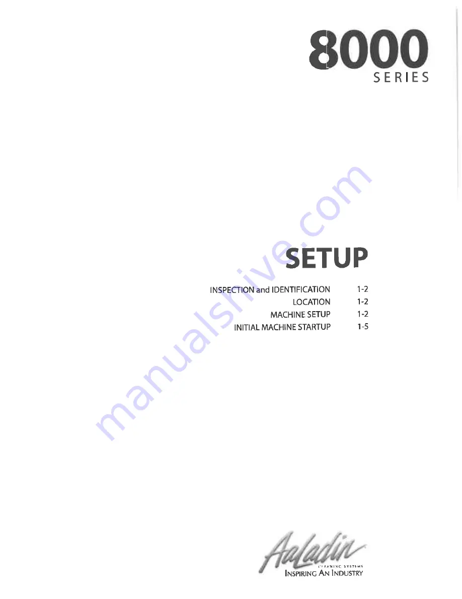 Aaladin 8000 SERIES Operator'S Manual Download Page 13