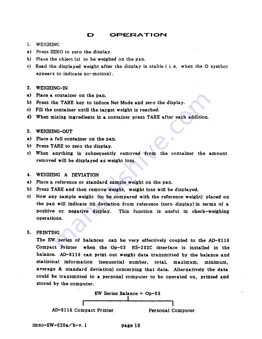 A&D EW-3000A Instruction Manual Download Page 11