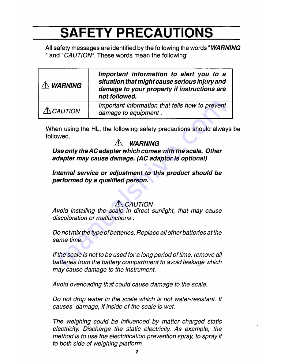 A&D FP12K Instruction Manual Download Page 2