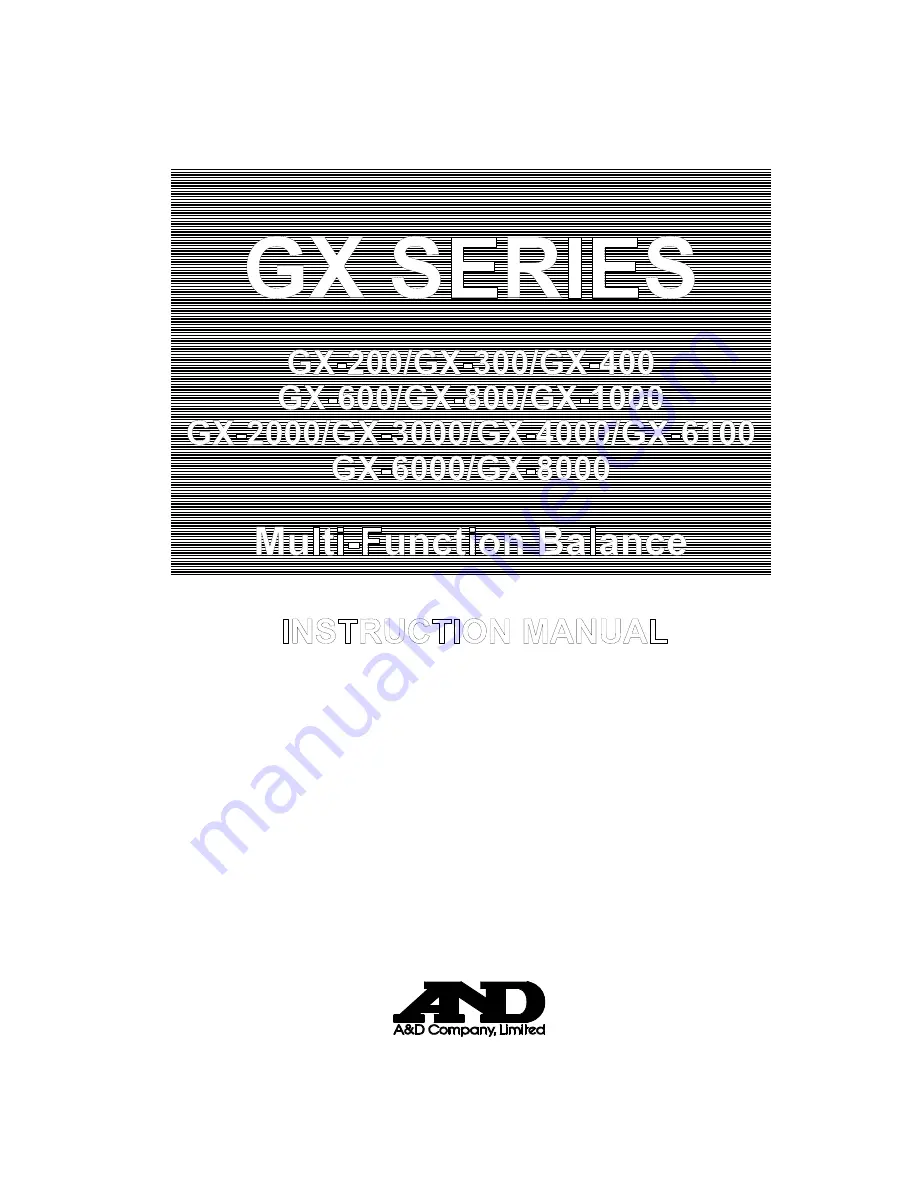 A&D GX-1000 Instruction Manual Download Page 1