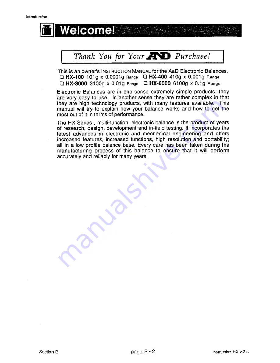 A&D HX-100 Instruction Manual Download Page 22