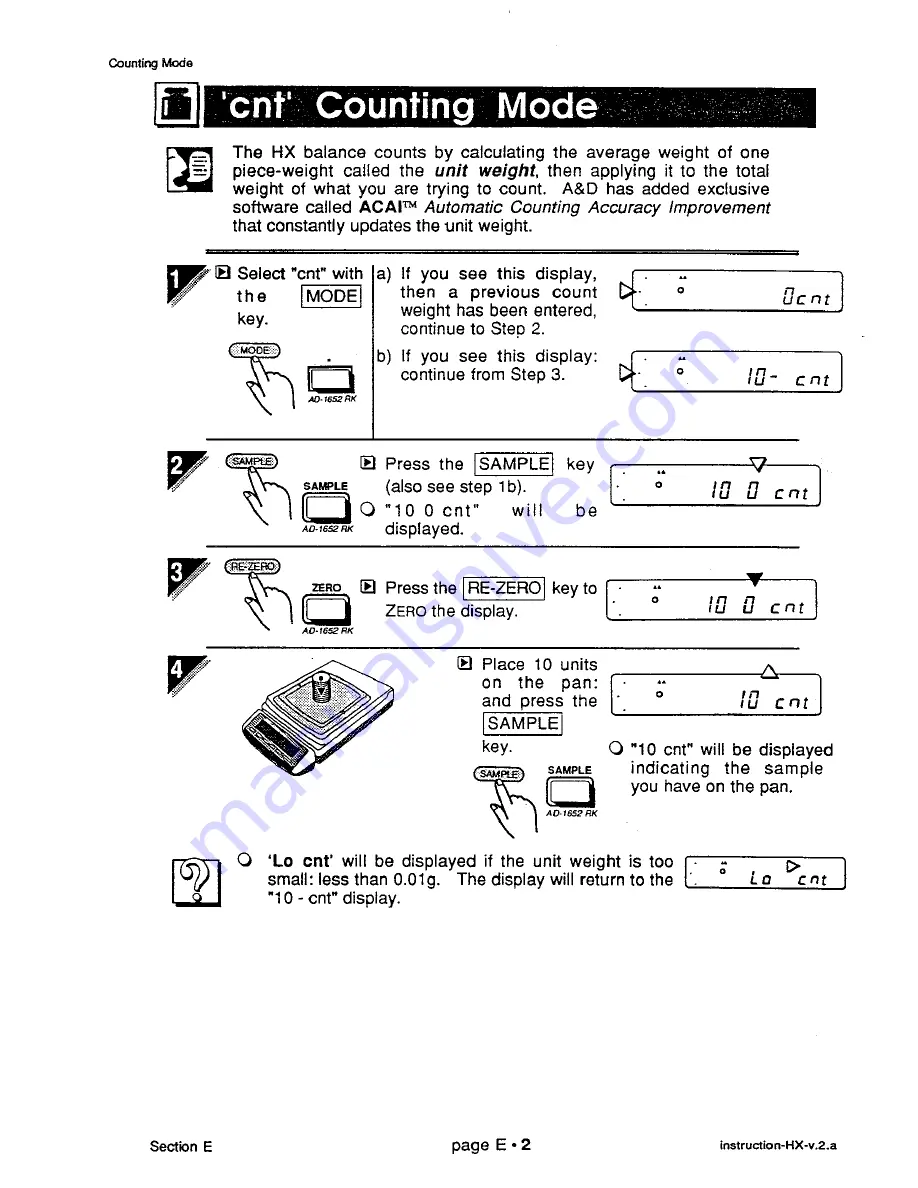 A&D HX-100 Instruction Manual Download Page 56