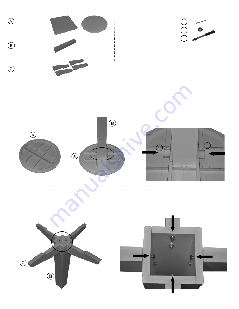 A&L Furniture Poly 33 Square Dining Table Assembly Instructions Download Page 2