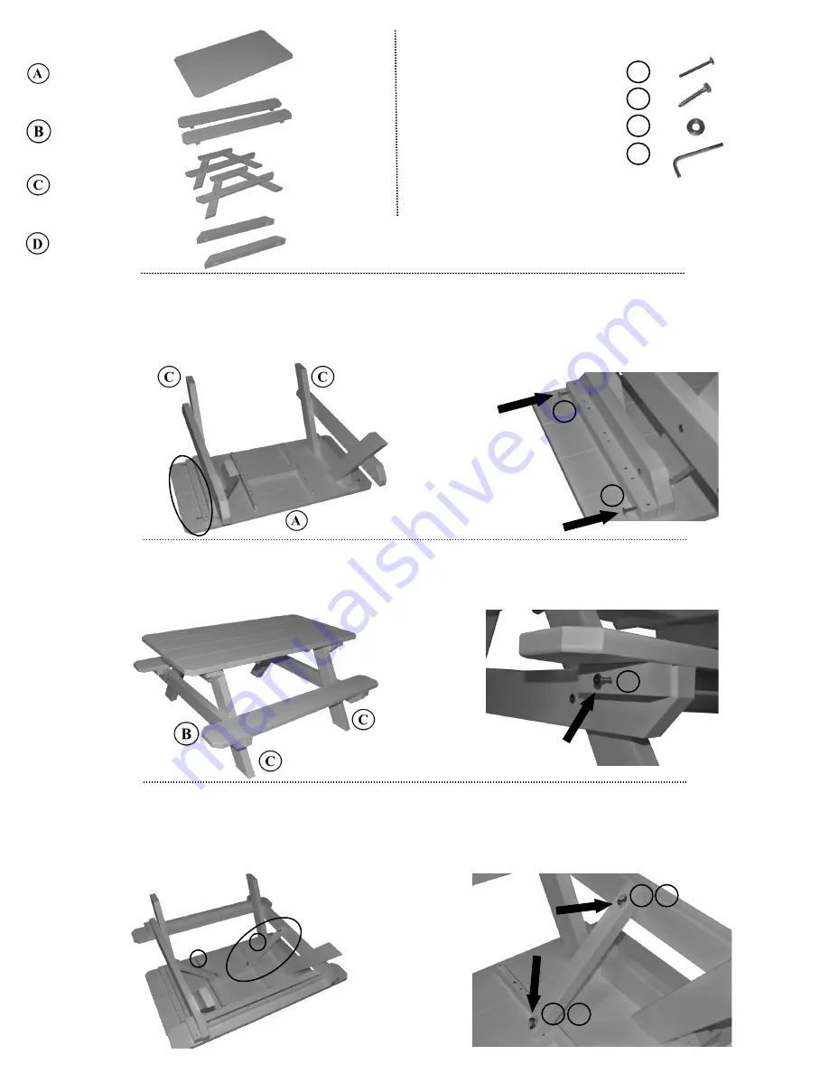 A&L Furniture Poly Kids Table Assembly Instructions Download Page 2