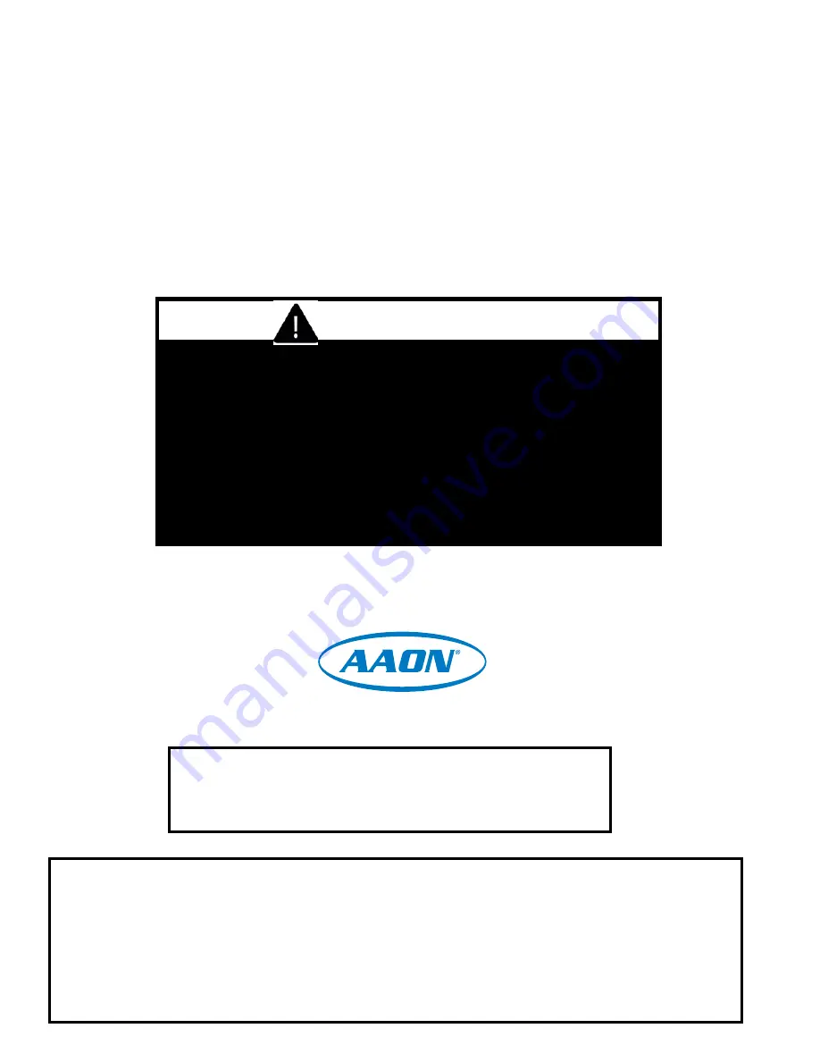 AAON Pioneer Gold Technical Manual Download Page 2