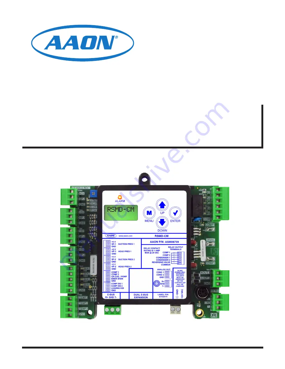 AAON RSMD-CM Technical Manual Download Page 1