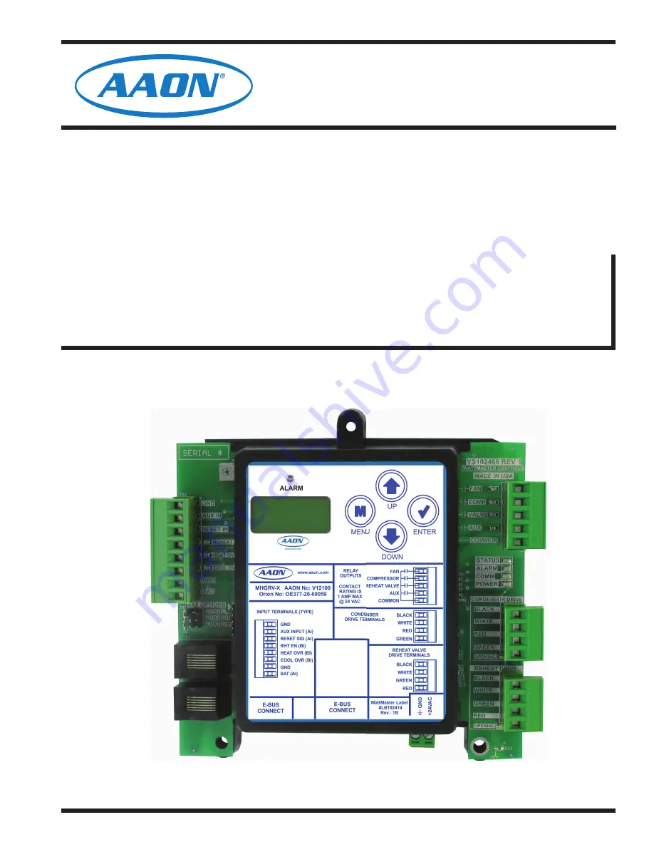 AAON V12100 MHGRV-X Field Technical Manual Download Page 1