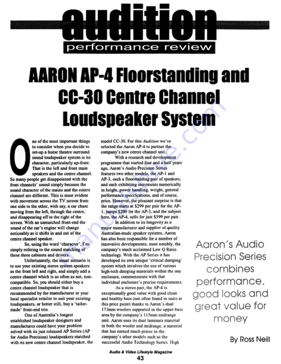 Aaron AP-4 Brochure & Specs Download Page 1