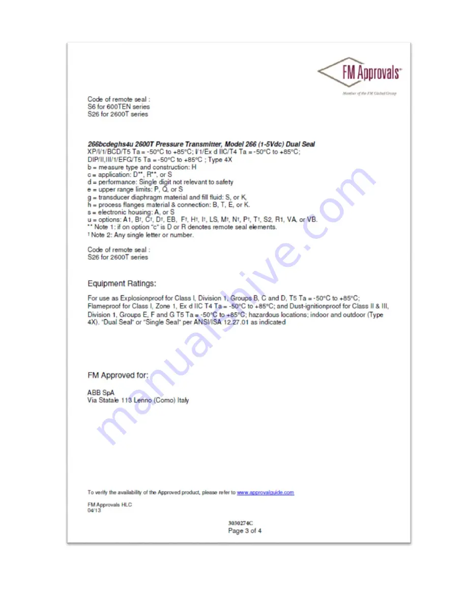 ABB 266 MODBUS User Manual Download Page 123