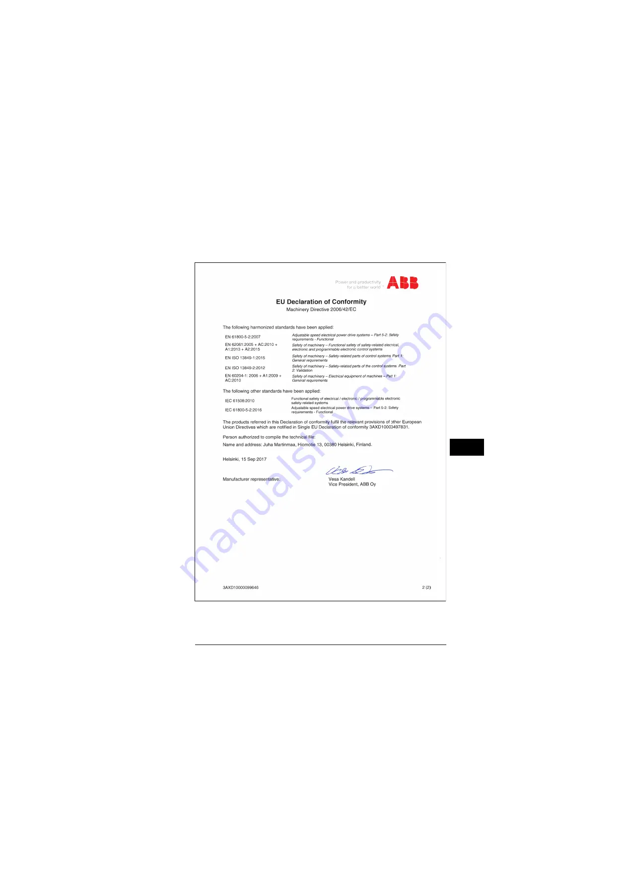 ABB ACS880-31 Quick Installation Manual Download Page 63