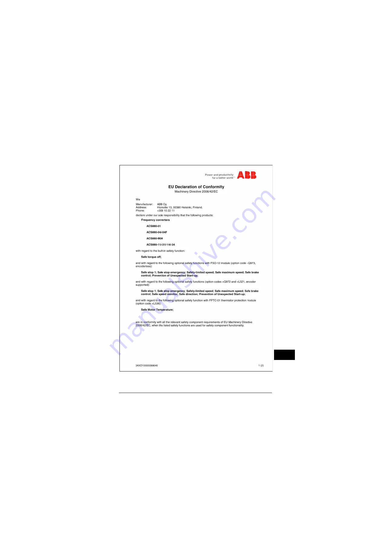 ABB ACS880-31 Quick Installation Manual Download Page 135