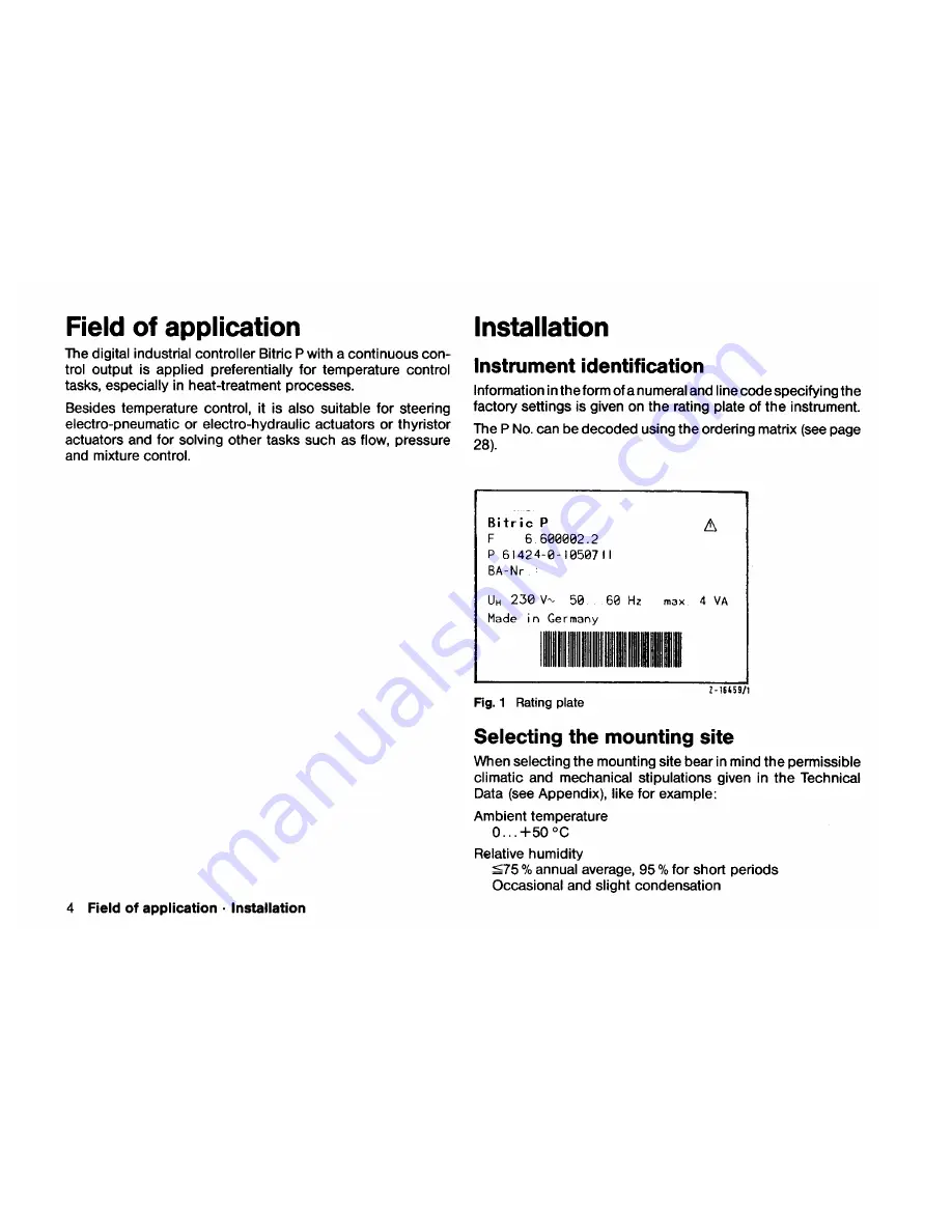 ABB Bitric P Operating Manual Download Page 4