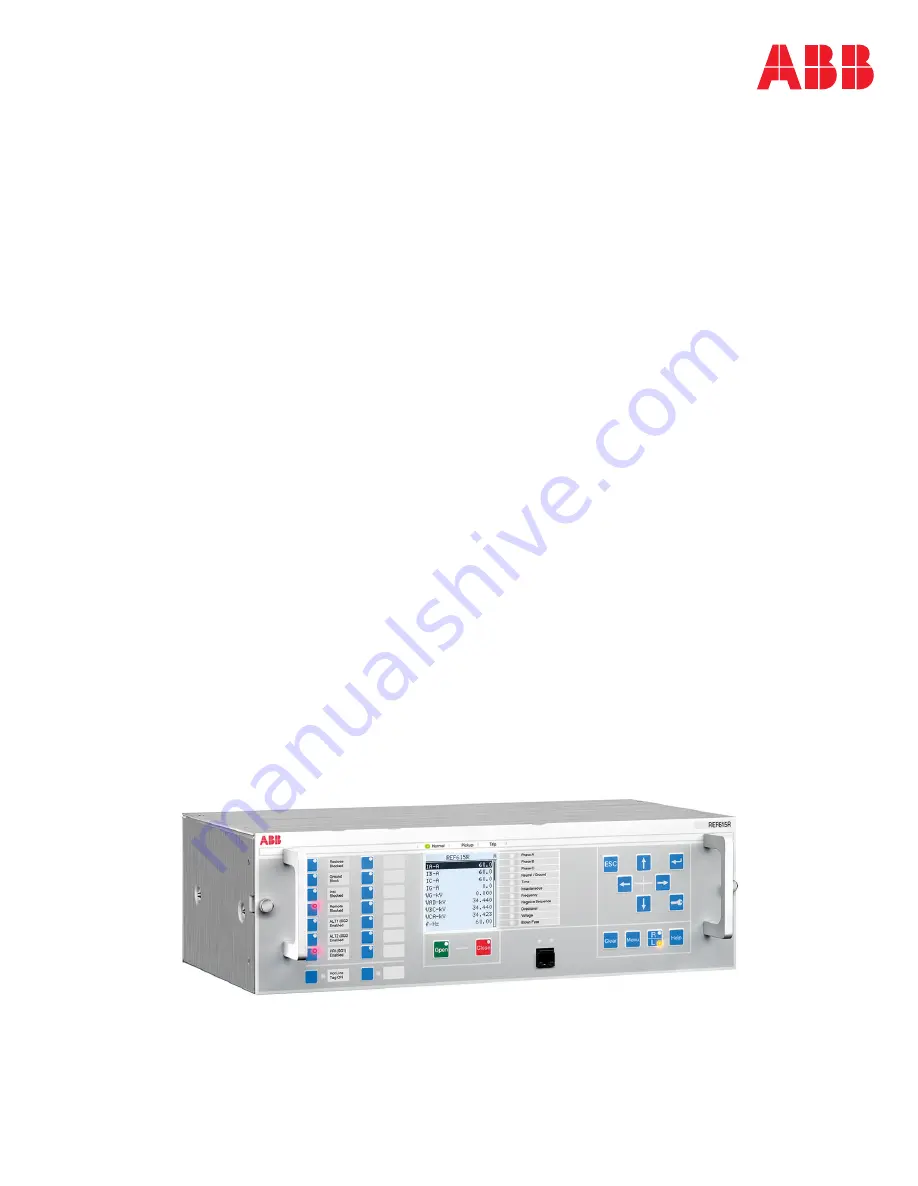 ABB RELION REF615R Technical Manual Download Page 1