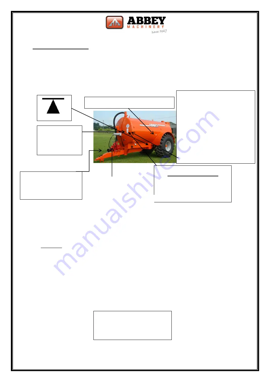 Abbey Machinery Slurry Tanker Maintenance, Operating Instructions And Spare Parts List Download Page 9