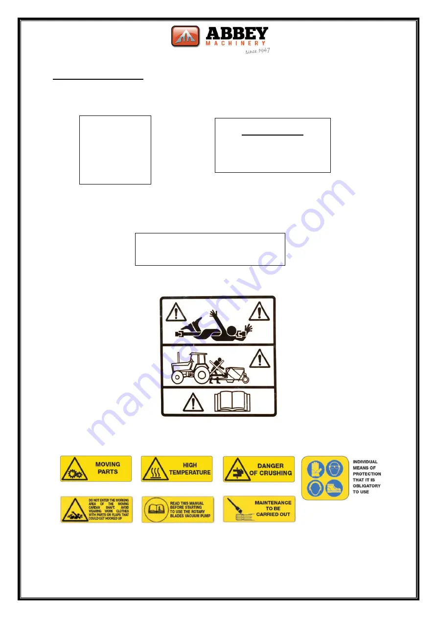 Abbey Machinery Slurry Tanker Maintenance, Operating Instructions And Spare Parts List Download Page 10