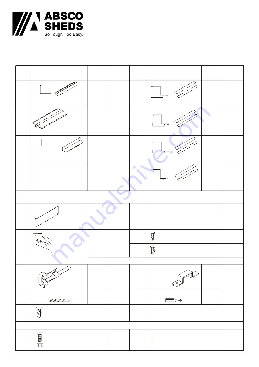 ABSCO SHEDS PREMIER 15151GK Manual Download Page 4