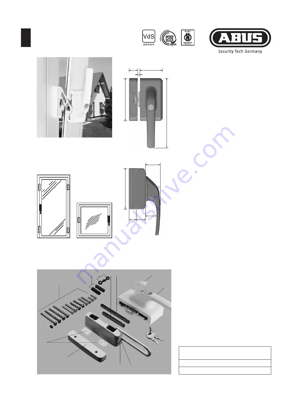 Abus F0 500 Installation And Operation Instructions Manual Download Page 1