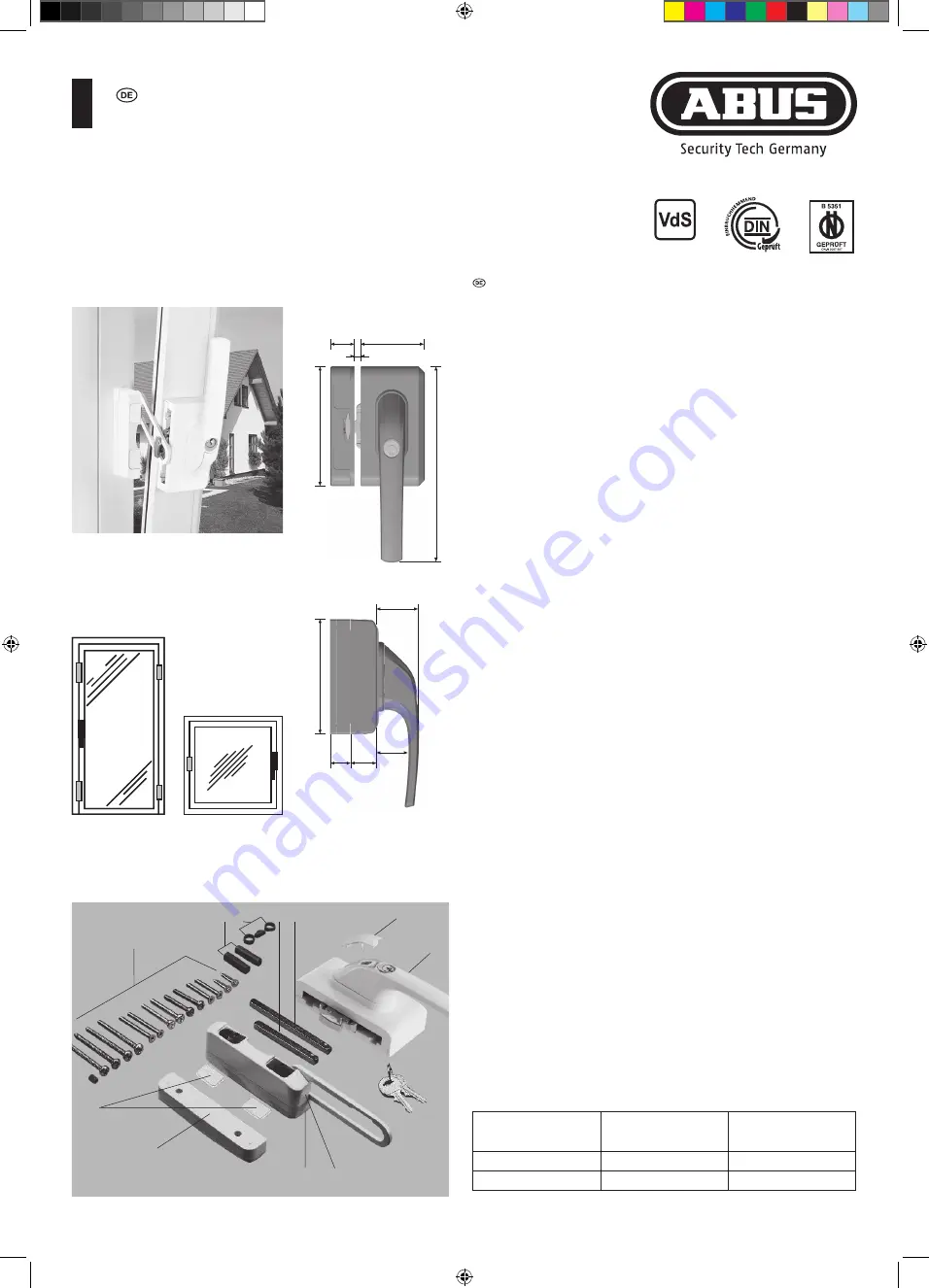 Abus FO500 Installation And Operation Instructions Manual Download Page 1