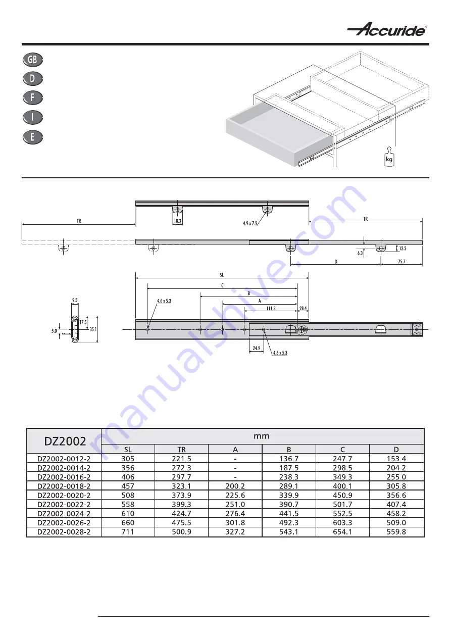 Accuride 2002 Series Installation Manual Download Page 1