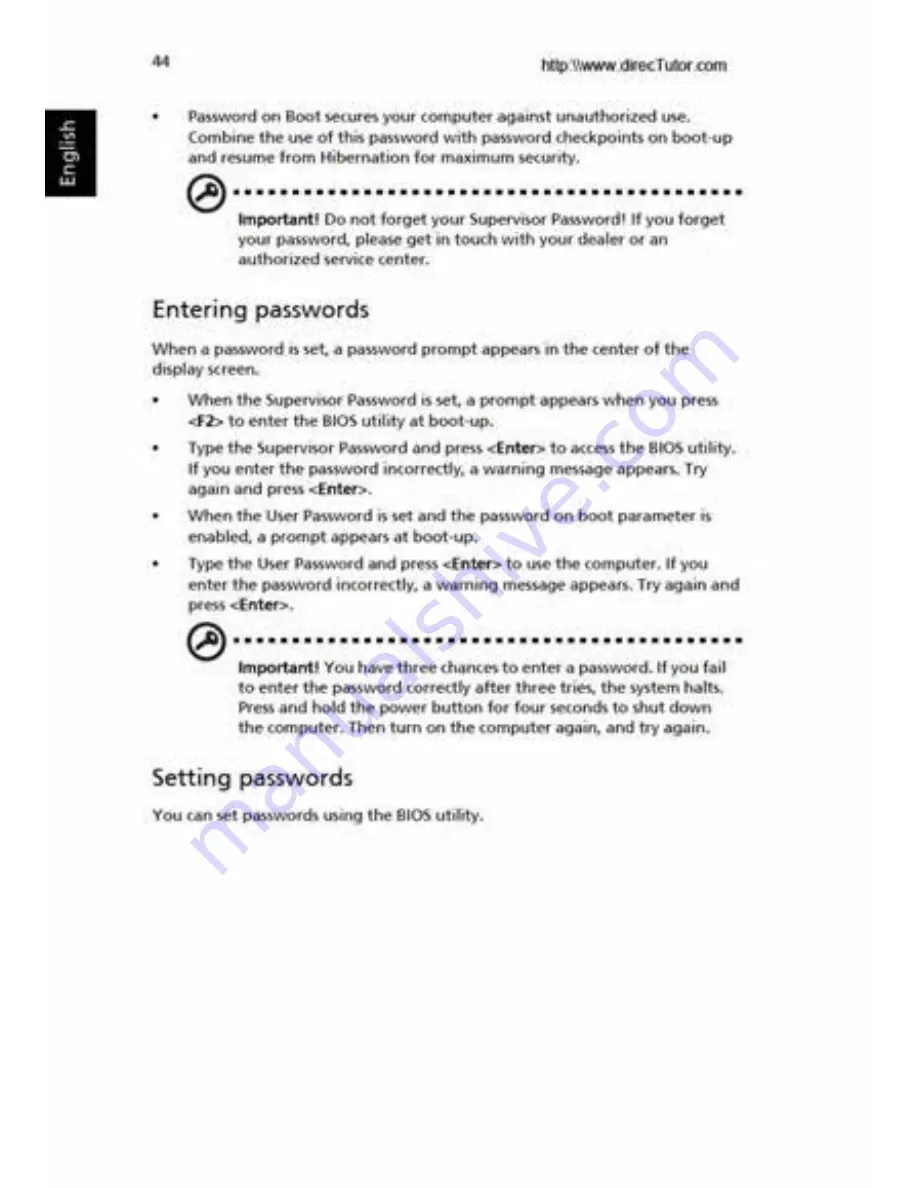 Acer Aspire 3010 Series User Manual Download Page 54