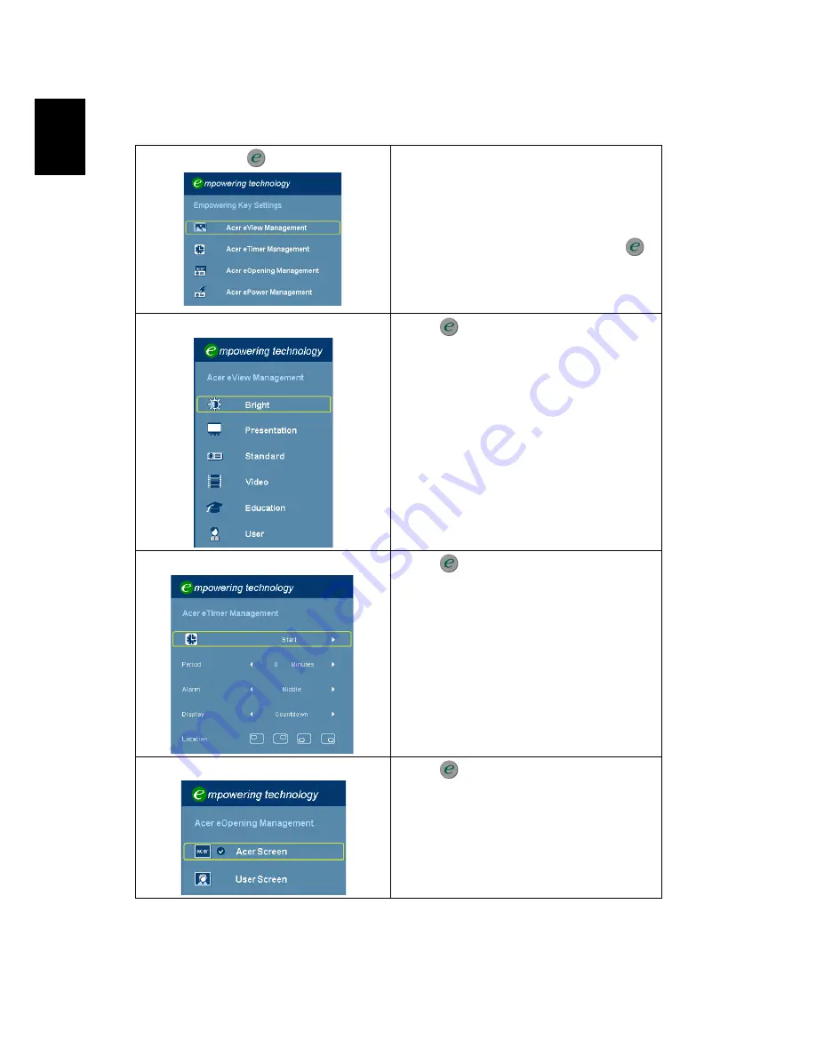 Acer P1100 Series User Manual Download Page 36