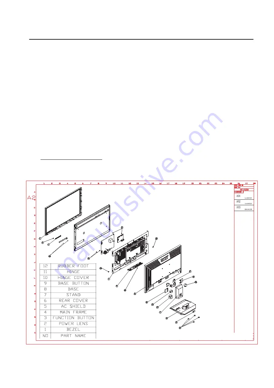 Acer V193W Service Manual Download Page 34