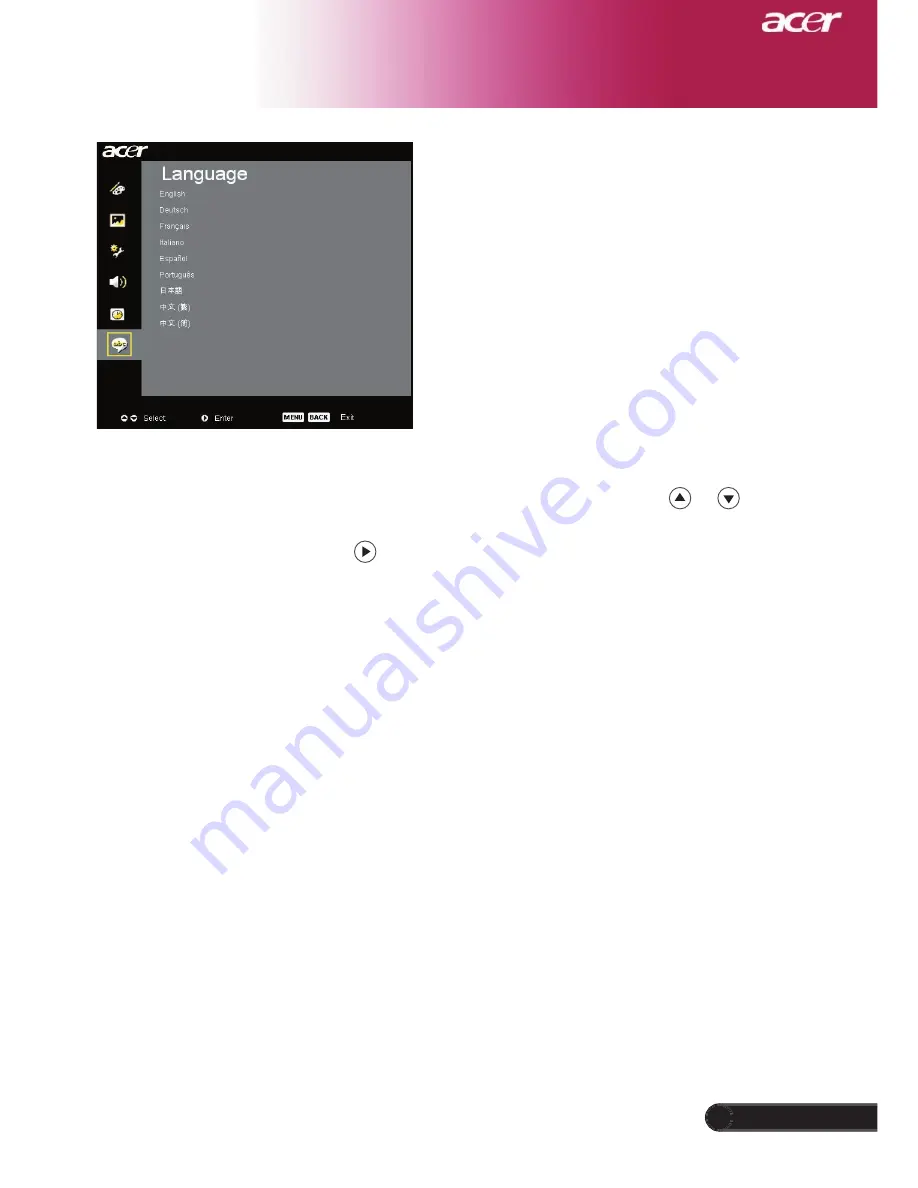 Acer XD1150 Series Manual Download Page 35