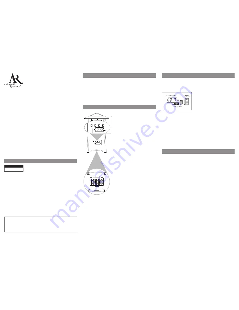 Acoustic Research AWSBT4 Installation And Operation Manual Download Page 1