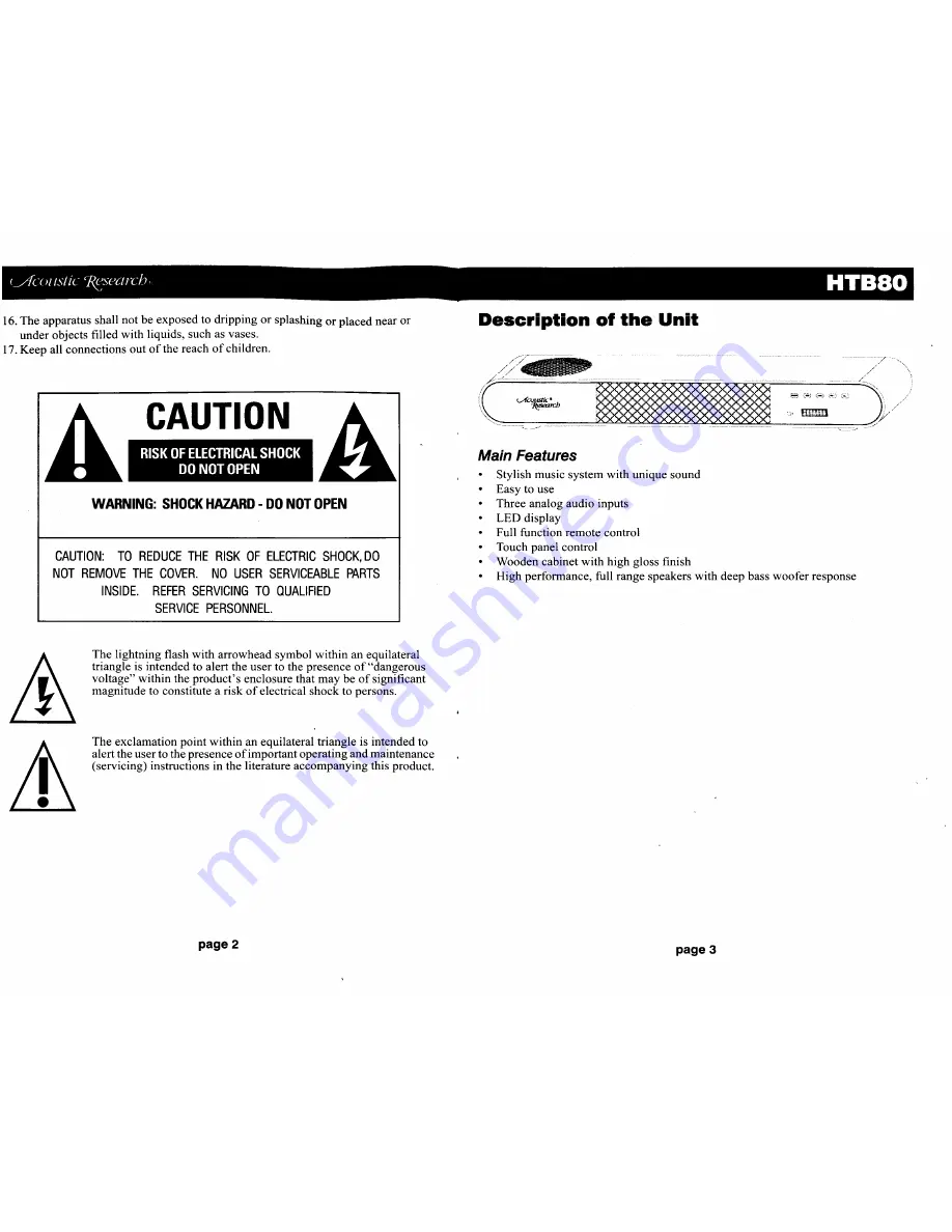 Acoustic Research HTB80 - Acoustic Research 