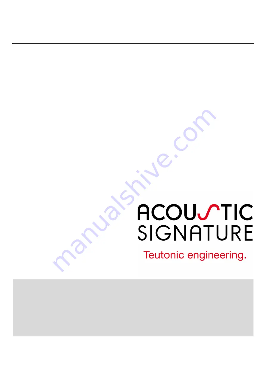 Acoustic Signature STORM 2018 Instruction Manual Download Page 1