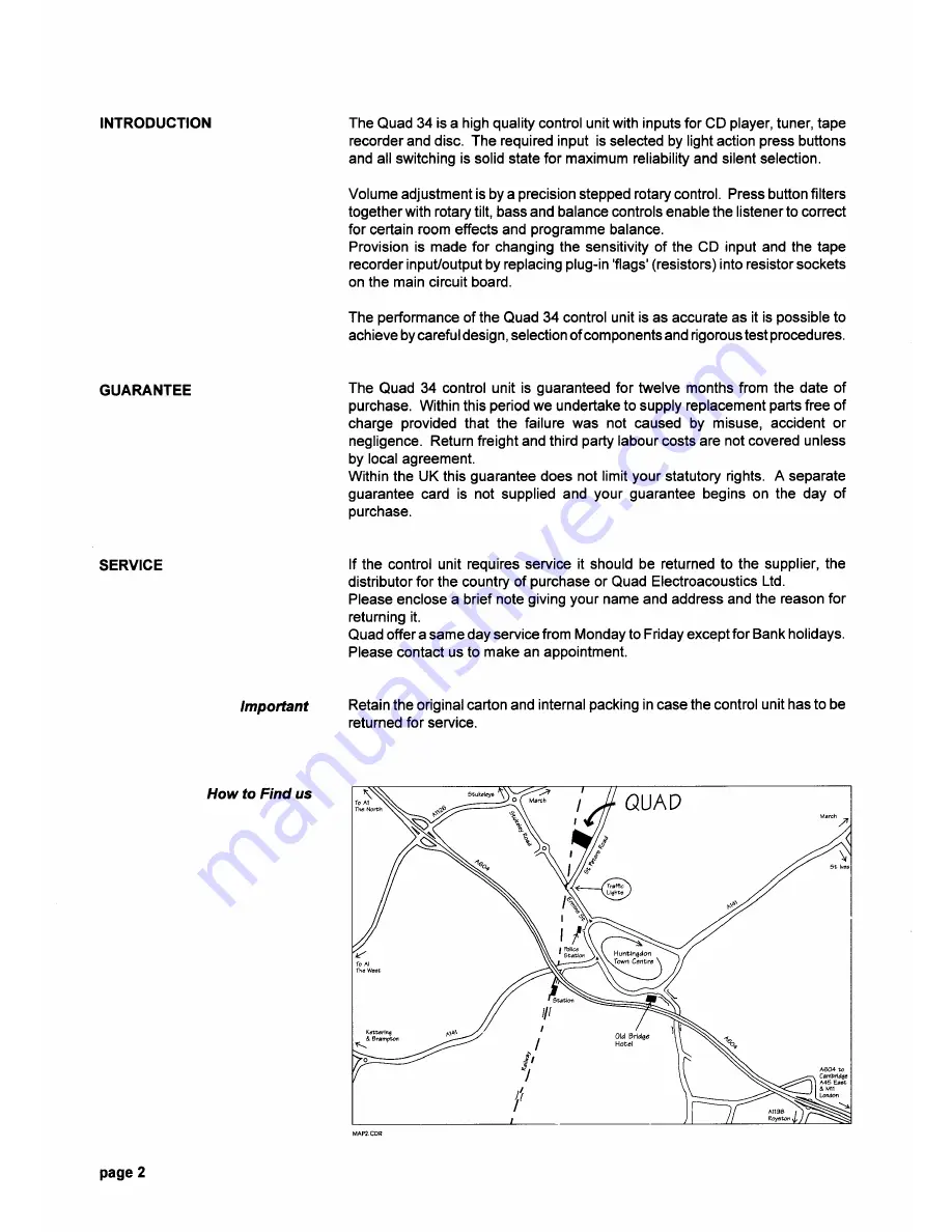 Acoustical Manufacturing Co. Quad 34 Instruction Book Download Page 3