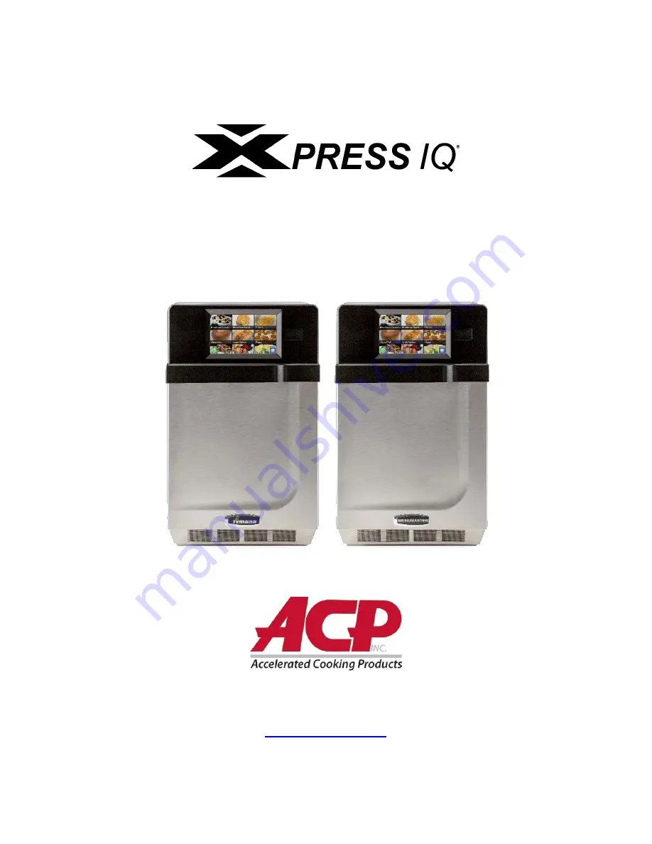 ACP Amana Xpress IQ ARX Series Quick Start Manual Download Page 1