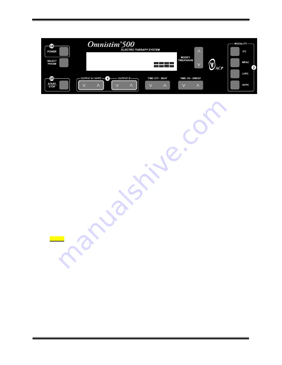 ACP OMNISTIM 500A User Manual Download Page 12