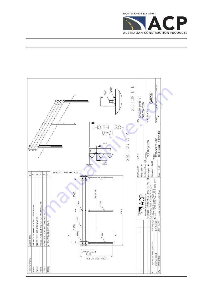 ACP Sentry Barrier TL-4 ThrieBeam System Скачать руководство пользователя страница 25