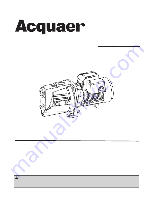 Acquaer SJC100-1 Owner'S Manual Download Page 1