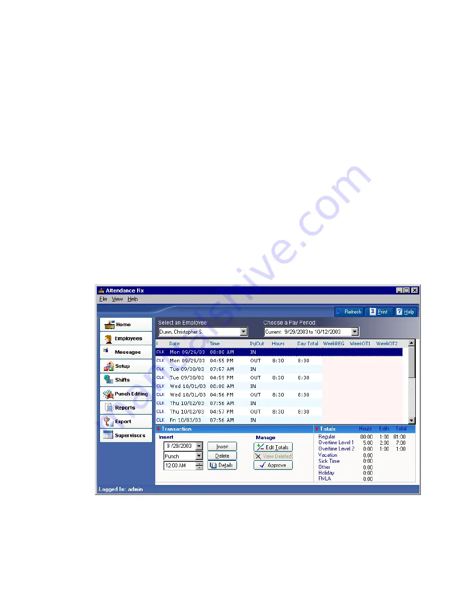 Acroprint Attendance Rx User Manual Download Page 27