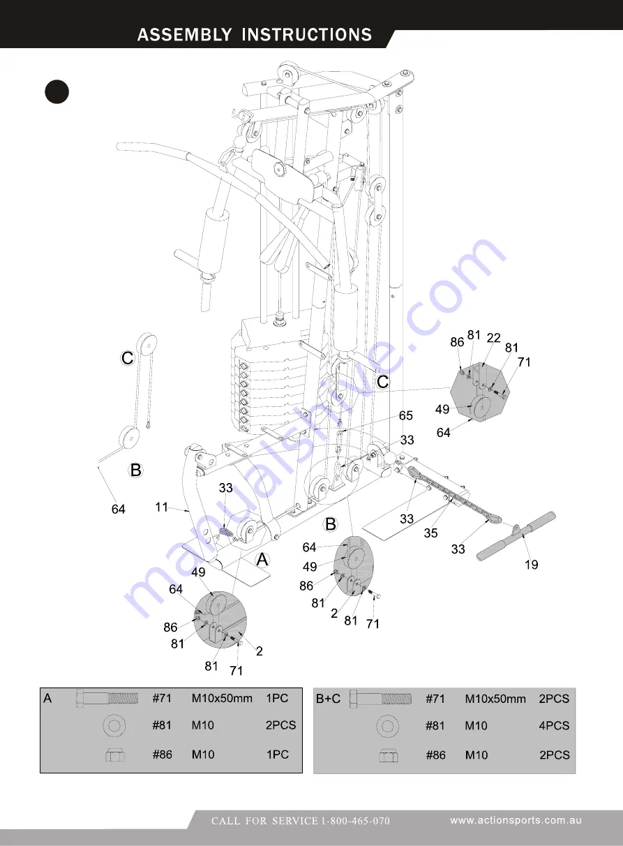 Action Fitness Side-Shift 1000 Owner'S Manual Download Page 16