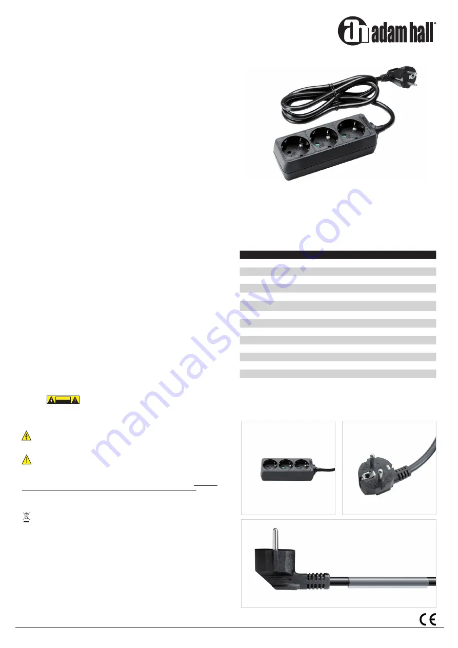 Adam Hall 8747 X 3 Quick Start Manual Download Page 2