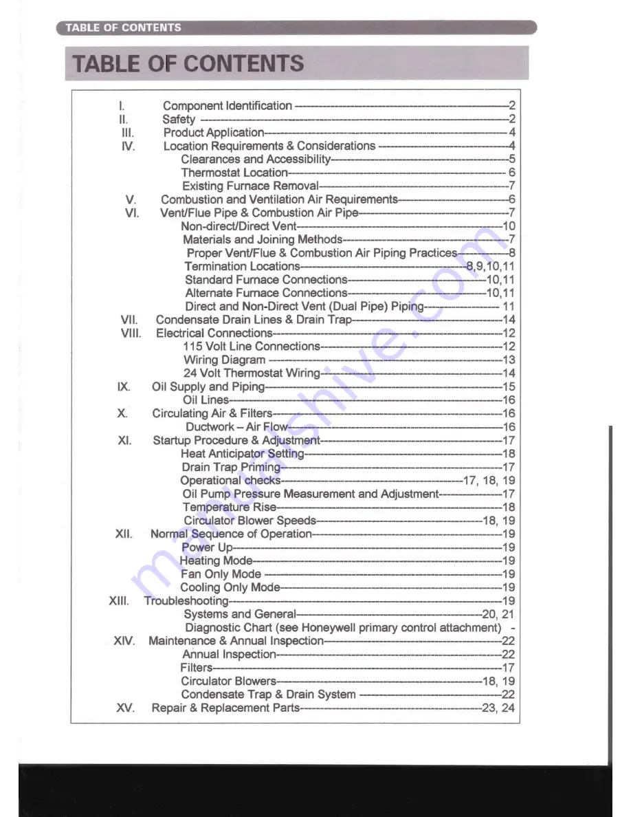 Adams Condensing Oil-Fired Furnace Installation Manual Download Page 2